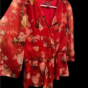 Floral Red Top
